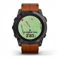 Garmin epix Pro (Gen 2) Sapphire Edition 51 мм, титановый угольно-серый, DLC, коричневый кожаный ремешок   010-02804-30 010-02804-30