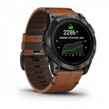 Garmin epix Pro (Gen 2) Sapphire Edition 51 мм, титановый угольно-серый, DLC, коричневый кожаный ремешок   010-02804-30 010-02804-30