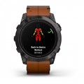 Garmin epix Pro (Gen 2) Sapphire Edition 51 мм, титановый угольно-серый, DLC, коричневый кожаный ремешок   010-02804-30 010-02804-30