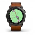 Garmin epix Pro (Gen 2) Sapphire Edition 51 мм, титановый угольно-серый, DLC, коричневый кожаный ремешок   010-02804-30 010-02804-30