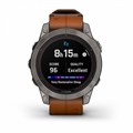 Умный часы Garmin Fenix 7 Pro Sapphire Solar титановый серый с коричневым кожаным ремешком   010-02777-30 010-02777-30