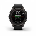 Умные часы Garmin Fenix 7s Pro Sapphire Solar титановый угольно-серый DLC с силиконовым ремешком 010-02776-11 010-02776-11