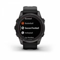 Умные часы Garmin Fenix 7s Pro Sapphire Solar титановый угольно-серый DLC с силиконовым ремешком 010-02776-11 010-02776-11