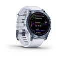Garmin Fenix 7 Sapphire Solar титановый синий минерал DLC с белым ремешком  010-02540-25 010-02540-25