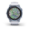 Garmin Fenix 7 Sapphire Solar титановый синий минерал DLC с белым ремешком  010-02540-25 010-02540-25