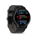 Умные часы Garmin Venu 3 черные с серым безелем и кожаным ремешком 010-02784-52 010-02784-52