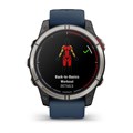 Garmin quatix 7 Pro, AMOLED, сапфировое стекло, титановый, темно-синий ремешок  010-02803-81 2260