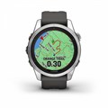 Смарт часы Garmin FENIX 7S PRO Solar серебристый с черным силиконовым ремешком 010-02776-01 2337