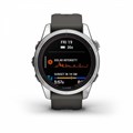 Смарт часы Garmin FENIX 7S PRO Solar серебристый с черным силиконовым ремешком 010-02776-01 2337